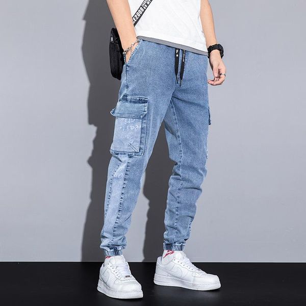 men's jeans 2021 korean style of the trendy brand ins fashion casual loose large size wild harem pants, Blue
men's jeans 2021 korean style of the trendy brand ins fashion casual loose large size wild harem pants, Blue
