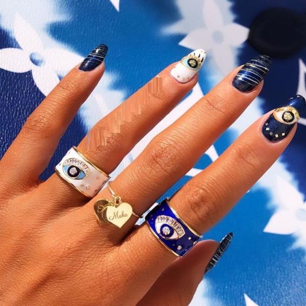 wedding rings 2021lucky eye heart shape black blue white dropping oil vintage midi knuckle women men enamel fashion boho jewelry, Slivery;golden
wedding rings 2021lucky eye heart shape black blue white dropping oil vintage midi knuckle women men enamel fashion boho jewelry, Slivery;golden