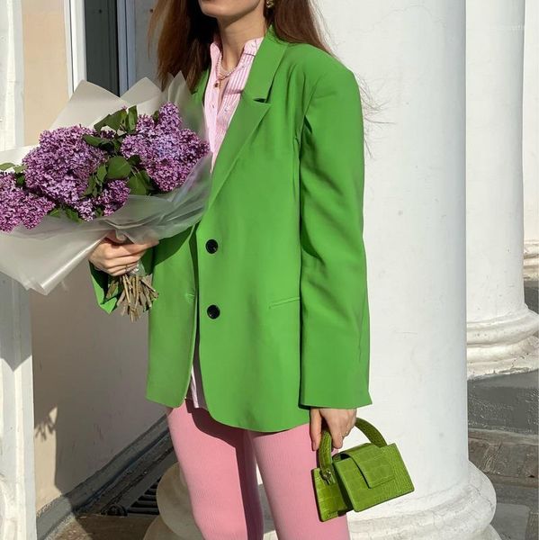 women's suits & blazers 2021 chic loose light blazer spring summer single buttons female oversized suit green jacket full sleeve, White;black
women's suits & blazers 2021 chic loose light blazer spring summer single buttons female oversized suit green jacket full sleeve, White;black