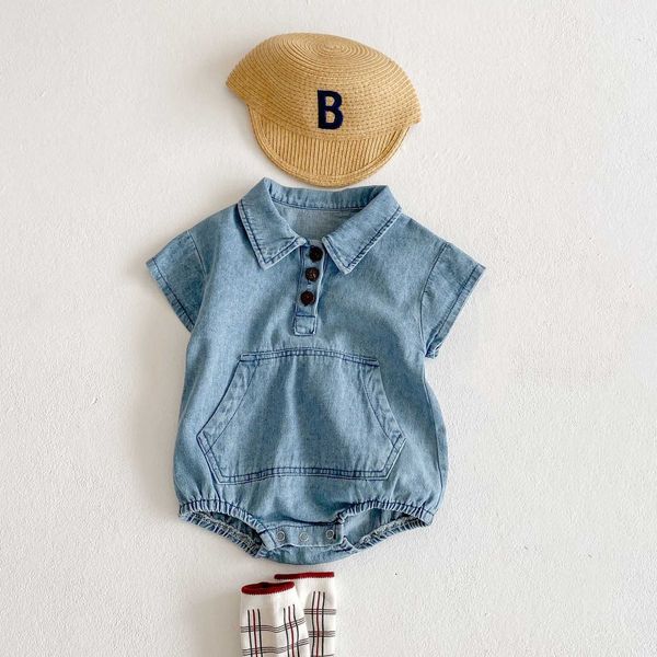 summer baby cotton denim short-sleeved pocket bodysuit baby boys clothes baby girls clothes 210701, Blue
summer baby cotton denim short-sleeved pocket bodysuit baby boys clothes baby girls clothes 210701, Blue