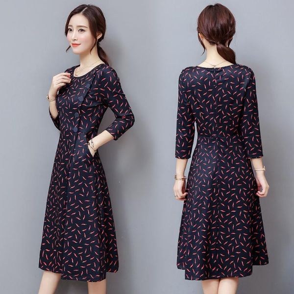 casual dresses a-line women sleeve dress long floral print o neck korean fashion autumn winter basic size -3xl vestidos design outfit, Black;gray
casual dresses a-line women sleeve dress long floral print o neck korean fashion autumn winter basic size -3xl vestidos design outfit, Black;gray
