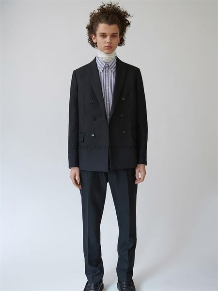 men's suits & blazers spring lapel solid color fashion personality large size double breasted design simple classic suit, White;black
men's suits & blazers spring lapel solid color fashion personality large size double breasted design simple classic suit, White;black