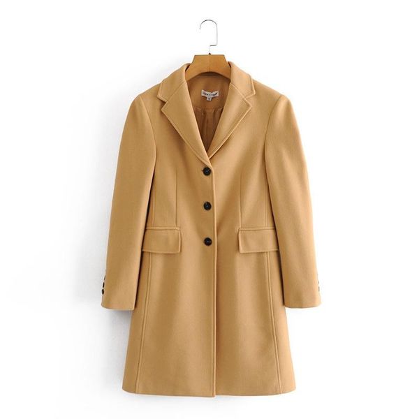 women's wool & blends 2021 fall lapel collar solid color singel breasted street fashion loose all match woolen coat jacket for, Black
women's wool & blends 2021 fall lapel collar solid color singel breasted street fashion loose all match woolen coat jacket for, Black