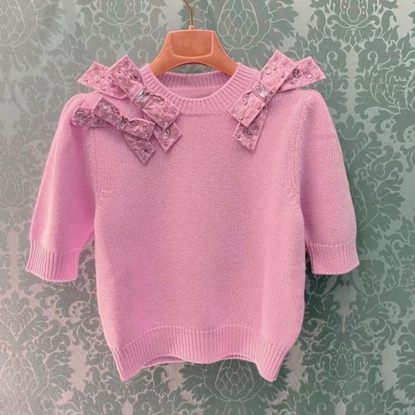 women's sweaters japanese sweet bow diamond embroidery knit pullovers korean o neck short sleeve sweater autumn vintage sueter mujer, White;black
women's sweaters japanese sweet bow diamond embroidery knit pullovers korean o neck short sleeve sweater autumn vintage sueter mujer, White;black