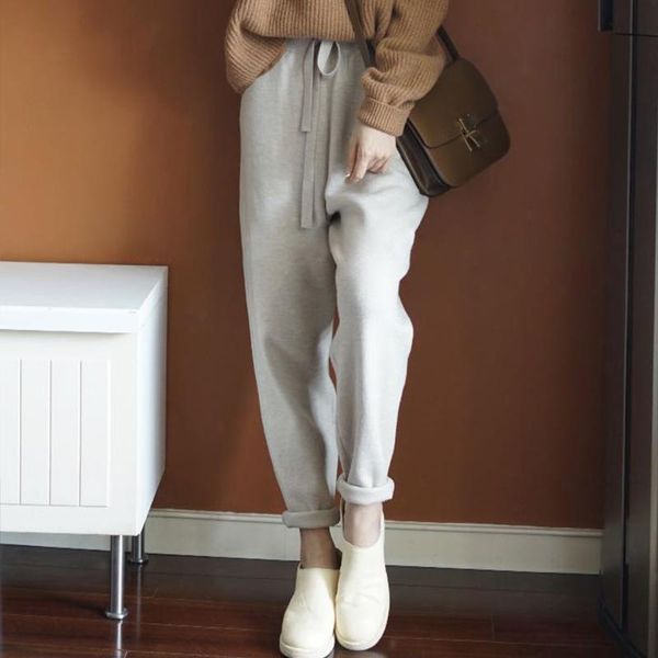 women's pants & capris autumn and winter knitted wool female 2021 women loose knit casual thickening fashion carrot, Black;white
women's pants & capris autumn and winter knitted wool female 2021 women loose knit casual thickening fashion carrot, Black;white