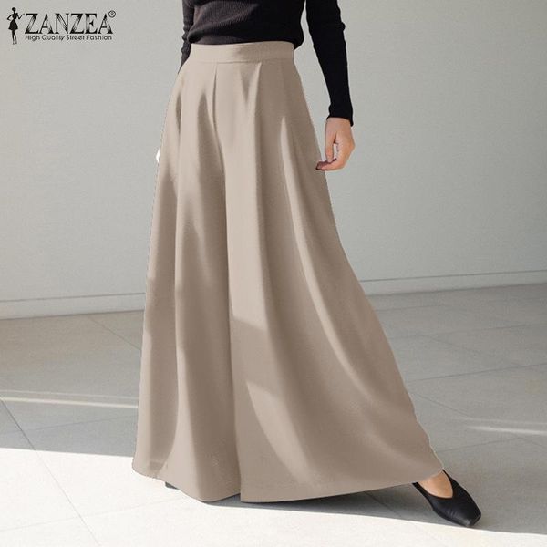 women's pants & capris kaftan pleated wide leg trousers zanzea 2021 casual high waist long pantalon female office lady turnip oversize, Black;white
women's pants & capris kaftan pleated wide leg trousers zanzea 2021 casual high waist long pantalon female office lady turnip oversize, Black;white