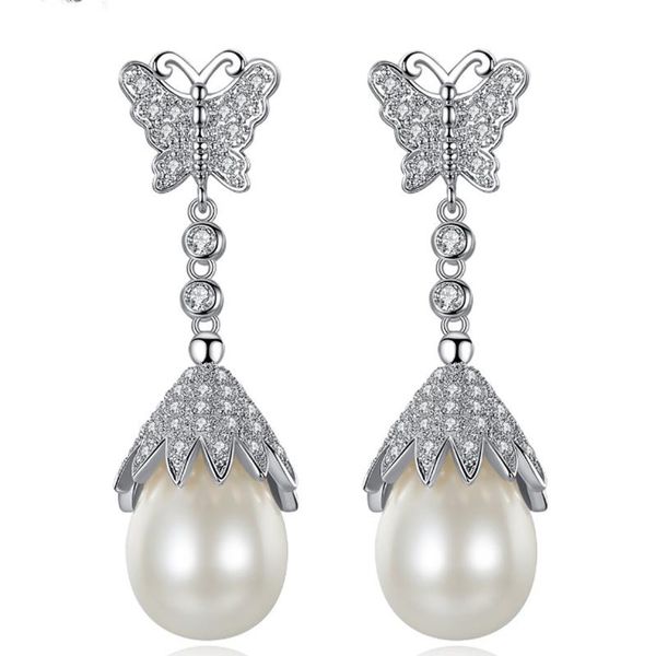 stud zlxgirl jewelry brand women's pearl butterfly earring accessory europe design pave zircon copper couple gifts, Golden;silver
stud zlxgirl jewelry brand women's pearl butterfly earring accessory europe design pave zircon copper couple gifts, Golden;silver