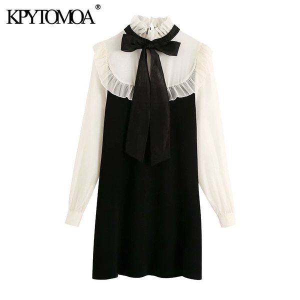 kpytomoa women 2021 fashion with tied organza patchwork knitted mini dress vintage high collar long sleeve female dresses mujer, Black;gray
kpytomoa women 2021 fashion with tied organza patchwork knitted mini dress vintage high collar long sleeve female dresses mujer, Black;gray