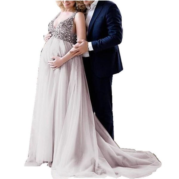 maternity dresses pattern pregnancy dress chiffon long section v lead sling for po shoot clothes, White
maternity dresses pattern pregnancy dress chiffon long section v lead sling for po shoot clothes, White