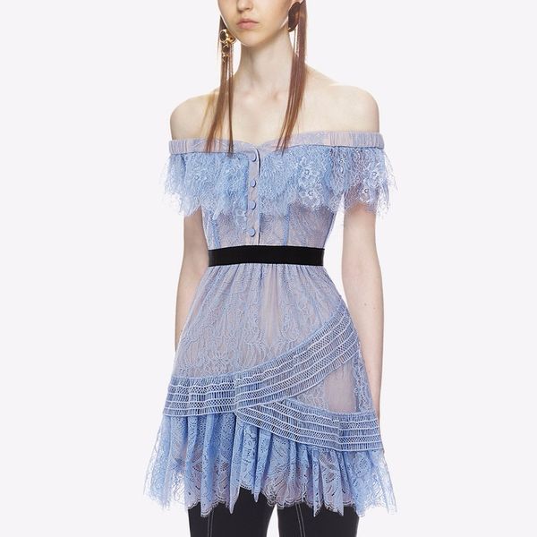 dresses summer slash neck lace women ruffle sleeve elegant vintage beach casual es, Black;gray
dresses summer slash neck lace women ruffle sleeve elegant vintage beach casual es, Black;gray