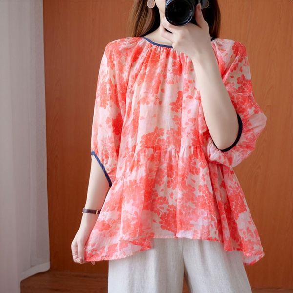 oversized women loose casual blouses new arrival summer simple style vintage print female half sleeve shirts s3437 210412, White
oversized women loose casual blouses new arrival summer simple style vintage print female half sleeve shirts s3437 210412, White