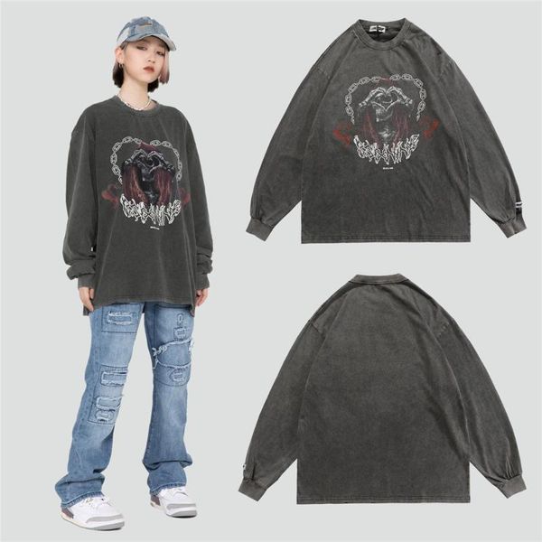 men's t-shirts funny skeleton printed washed long sleeve cotton tees shirts streetwear harajuku hip hop casual tshirts, White;black
men's t-shirts funny skeleton printed washed long sleeve cotton tees shirts streetwear harajuku hip hop casual tshirts, White;black