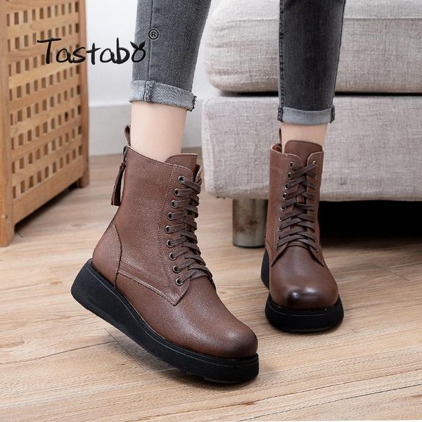 boots autumn and winter women's fashion thick bottom short color matching lace up women a75508, Black
boots autumn and winter women's fashion thick bottom short color matching lace up women a75508, Black