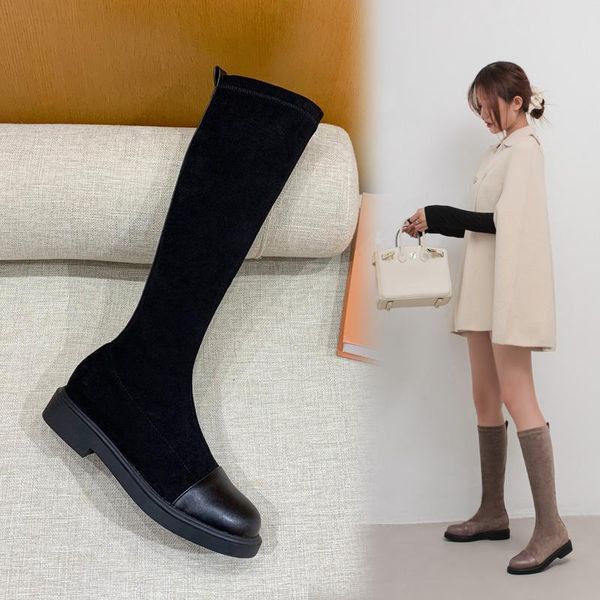 boots 2022 quality knee high women patchwork leather autumn winter thick low heels night club slim long shoes size 41 42 43, Black
boots 2022 quality knee high women patchwork leather autumn winter thick low heels night club slim long shoes size 41 42 43, Black
