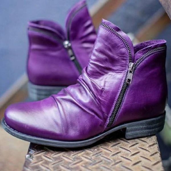 boots women pu leather ankle autumn winter zipper vintage punk flat ladies shoes short snow mujer, Black
boots women pu leather ankle autumn winter zipper vintage punk flat ladies shoes short snow mujer, Black