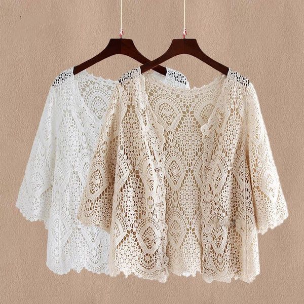 women's vests hollow lace sunscreen cardigan sweater women wide loose air conditioning knitted thin section female spring autumn, Black;white
women's vests hollow lace sunscreen cardigan sweater women wide loose air conditioning knitted thin section female spring autumn, Black;white