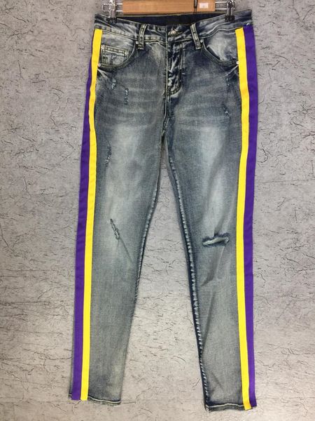 mens jeans denim casual side stripe embroidery patchwork pants classic applique fashion holes motorcycle biker skinny washed jean trous, Blue
mens jeans denim casual side stripe embroidery patchwork pants classic applique fashion holes motorcycle biker skinny washed jean trous, Blue