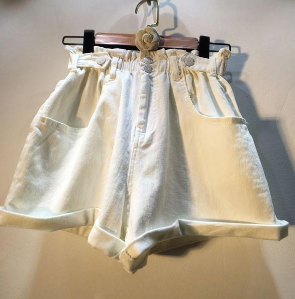women's shorts european summer ruffled elastic waist high thin wide-leg stretch cotton women fashion streetwear 2021, White;black
women's shorts european summer ruffled elastic waist high thin wide-leg stretch cotton women fashion streetwear 2021, White;black