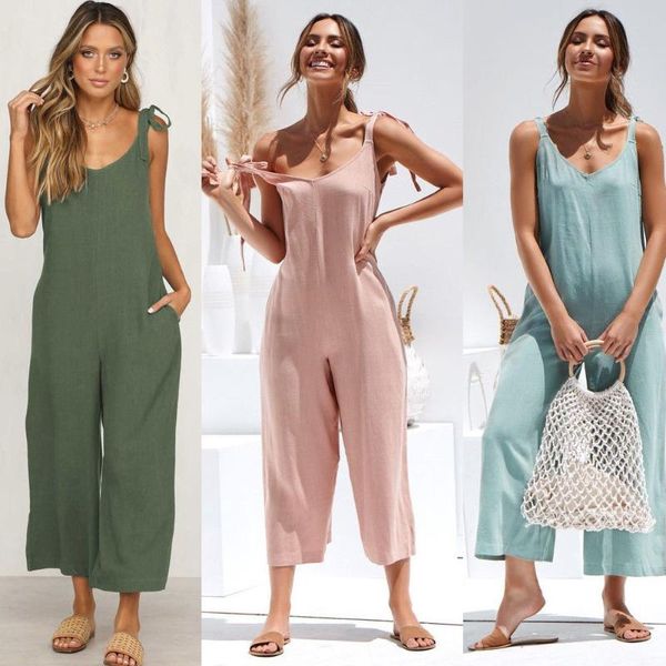 women's jumpsuits & rompers 2021 summer women bandage v neck loose solid pocket long jumpsuit ladies holiday beach playsuit bodysuit co, Black;white
women's jumpsuits & rompers 2021 summer women bandage v neck loose solid pocket long jumpsuit ladies holiday beach playsuit bodysuit co, Black;white