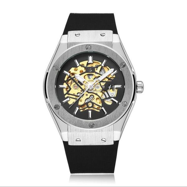 sewor mechanical watch automatic movement rubber belt men's sport style fashion watches sew13-2, Slivery;brown
sewor mechanical watch automatic movement rubber belt men's sport style fashion watches sew13-2, Slivery;brown