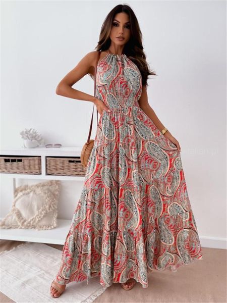 casual dresses women sleeveless vacation beach dress multicolor printed long sundress off shoulder halter vestidos ladies female summer, Black;gray
casual dresses women sleeveless vacation beach dress multicolor printed long sundress off shoulder halter vestidos ladies female summer, Black;gray