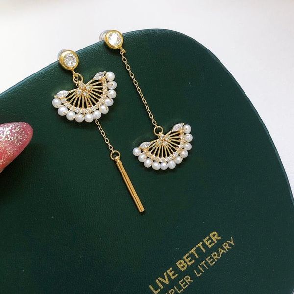 dangle & chandelier 2-3mm small pearl earrings for women delicate fan design jewelry lady, Silver
dangle & chandelier 2-3mm small pearl earrings for women delicate fan design jewelry lady, Silver