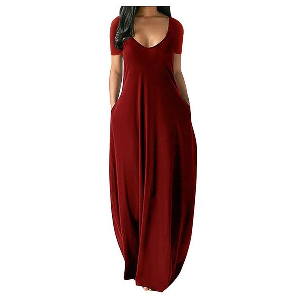 ethnic clothing dresses for women 2021 maxi casual plus size solid color v-neck short sleeve long dress with pockets vetement femme, Red
ethnic clothing dresses for women 2021 maxi casual plus size solid color v-neck short sleeve long dress with pockets vetement femme, Red