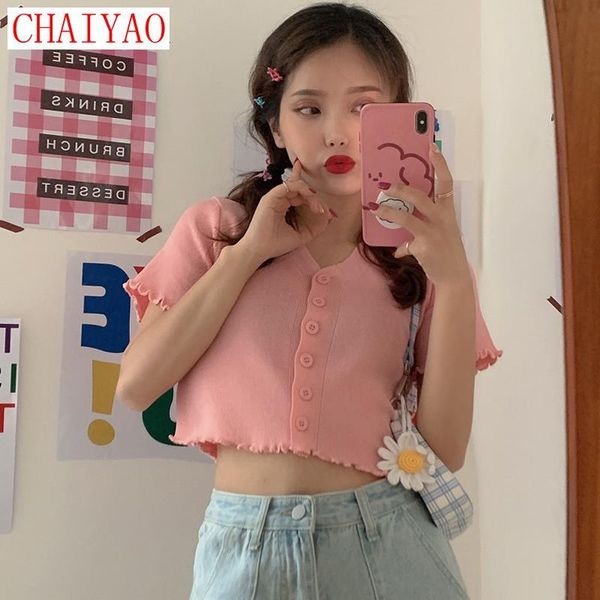 colors short butterfly sleeve t-shirts women single-breasted v-neck knitted crop sweet girls purple tees elegant women's t-shirt, White
colors short butterfly sleeve t-shirts women single-breasted v-neck knitted crop sweet girls purple tees elegant women's t-shirt, White