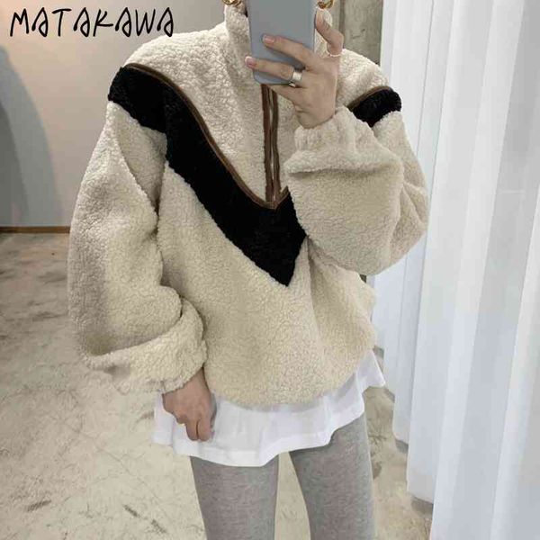 hit color imitation lamb wool warm sweatshirt korean chic autumn and winter stand-up collar hoodies women 210506, Black
hit color imitation lamb wool warm sweatshirt korean chic autumn and winter stand-up collar hoodies women 210506, Black