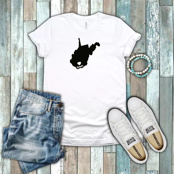 west virginia mountain state home pride heart silhouette cotton white t-shirt, White;black
west virginia mountain state home pride heart silhouette cotton white t-shirt, White;black