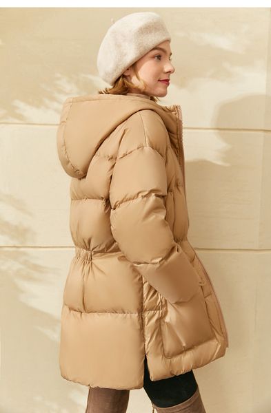 simple 90 white duck downs collar with hat women's 2021 large warm long coat wholesale loose down jacket bg, Black
simple 90 white duck downs collar with hat women's 2021 large warm long coat wholesale loose down jacket bg, Black