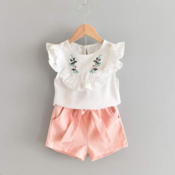 clothing sets children's clothes pink sweet little girl embroidery t-shirt bow shorts 2 piece suit 3-7 years old summer toddler, White
clothing sets children's clothes pink sweet little girl embroidery t-shirt bow shorts 2 piece suit 3-7 years old summer toddler, White