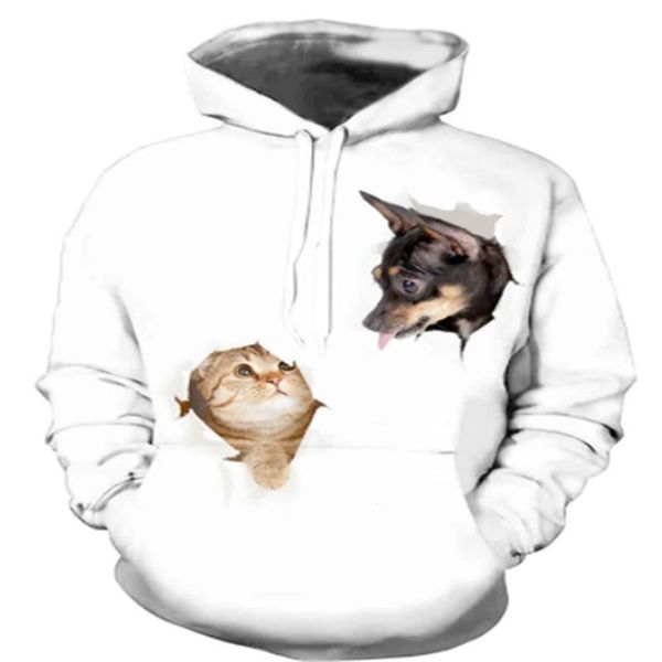 men's hoodies & sweatshirts 2021 children's animation two kittens pattern 3d printing loose casual round neck quick-drying hoodie, Black
men's hoodies & sweatshirts 2021 children's animation two kittens pattern 3d printing loose casual round neck quick-drying hoodie, Black