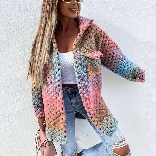 women's jackets women elegant turn-down collar button woolen coat 2021 autumn winter long sleeve pocket lady casual print loose coats, Black;brown
women's jackets women elegant turn-down collar button woolen coat 2021 autumn winter long sleeve pocket lady casual print loose coats, Black;brown
