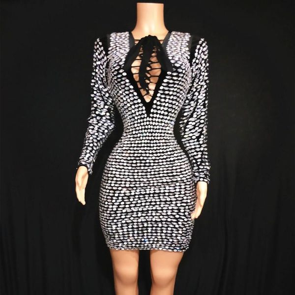 sparkly silver stones long sleeves dress evening party costume rhinestones stretch birthday celebrate collection casual dresses, Black;gray
sparkly silver stones long sleeves dress evening party costume rhinestones stretch birthday celebrate collection casual dresses, Black;gray