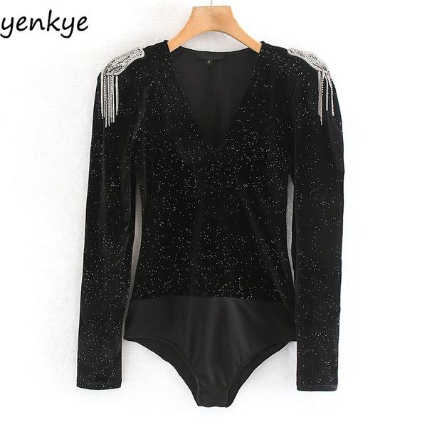women's jumpsuits & rompers sparkly velvet bodysuit women cross v neck faux beading appliques shoulder long sleeve blouse winter x, Black;white
women's jumpsuits & rompers sparkly velvet bodysuit women cross v neck faux beading appliques shoulder long sleeve blouse winter x, Black;white