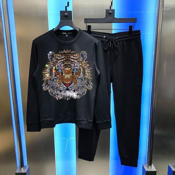 men's tracksuits rhinestone tiger pattern harajuku plus velvet jogging hoodie casual winter design tracksuit luxury sets, Gray
men's tracksuits rhinestone tiger pattern harajuku plus velvet jogging hoodie casual winter design tracksuit luxury sets, Gray