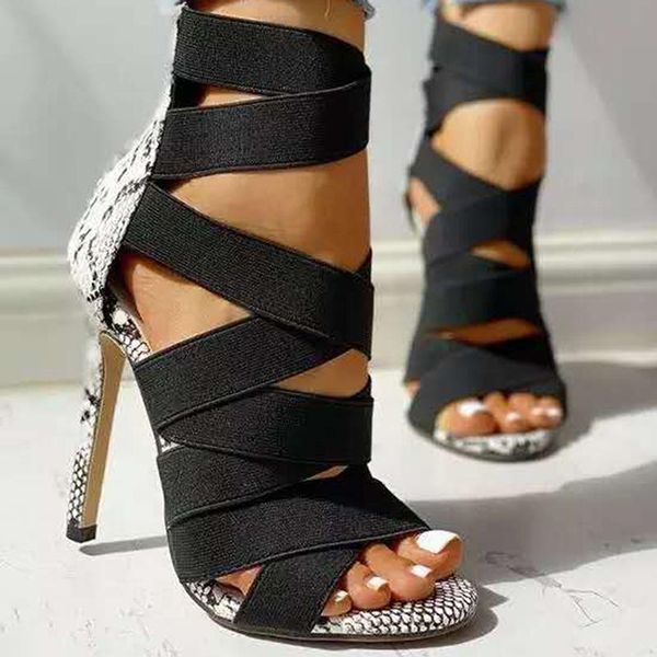 sandals women summer plus size super high heel snake printed cross tied hollow ankle strap thin heels zipper female shoes, Black
sandals women summer plus size super high heel snake printed cross tied hollow ankle strap thin heels zipper female shoes, Black