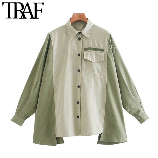 traf women fashion oversized patchwork irregular blouses vintage long sleeve button-up female shirts chic 210415, White
traf women fashion oversized patchwork irregular blouses vintage long sleeve button-up female shirts chic 210415, White