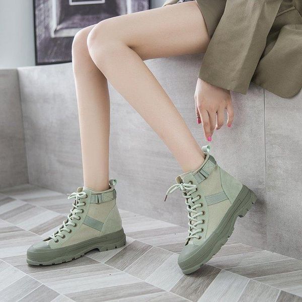 boots the autumn 2021 high-british style ankle with thick heel and lace-up canvas for women, Black
boots the autumn 2021 high-british style ankle with thick heel and lace-up canvas for women, Black