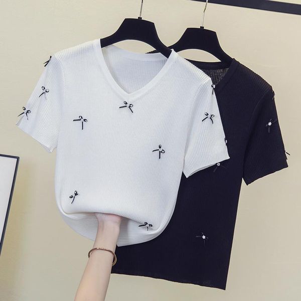 women's sweaters summer woman's sweater v-neck short sleeve thin cotton knitted female pullover jumpers breathable pull femme clo, White;black
women's sweaters summer woman's sweater v-neck short sleeve thin cotton knitted female pullover jumpers breathable pull femme clo, White;black