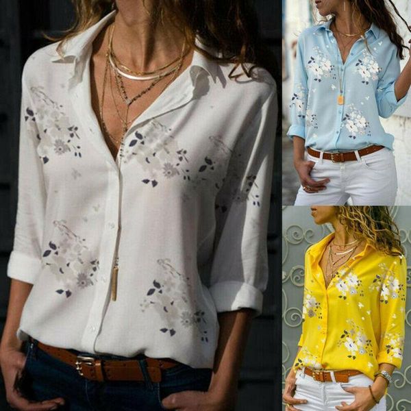 long sleeve loose women blouses v neck casual office polyester work shirt plus size autumn tees, White
long sleeve loose women blouses v neck casual office polyester work shirt plus size autumn tees, White