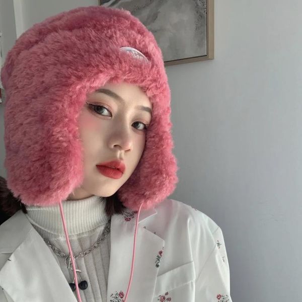 caps & hats minority color two types of autumn and winter plush lei feng hat warm ear protection flying women's lace up cycling, Yellow
caps & hats minority color two types of autumn and winter plush lei feng hat warm ear protection flying women's lace up cycling, Yellow