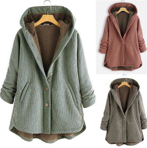 women's designer womens winter autumn plaid long sleeve hooded woman jackets casual thick single breasted ladies coats, Black;brown
women's designer womens winter autumn plaid long sleeve hooded woman jackets casual thick single breasted ladies coats, Black;brown
