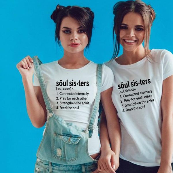 1pcs soul sisters bff women tee friends summer letter printing short sleeve white 
1pcs soul sisters bff women tee friends summer letter printing short sleeve white
