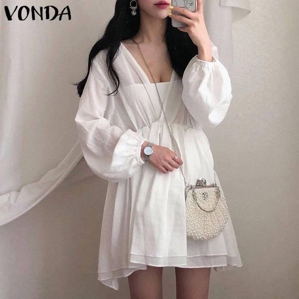 casual dresses women white dress 2021 vonda holiday sundress spring long sleeve robe v neck high waist chiffon mini oversized, Black;gray
casual dresses women white dress 2021 vonda holiday sundress spring long sleeve robe v neck high waist chiffon mini oversized, Black;gray