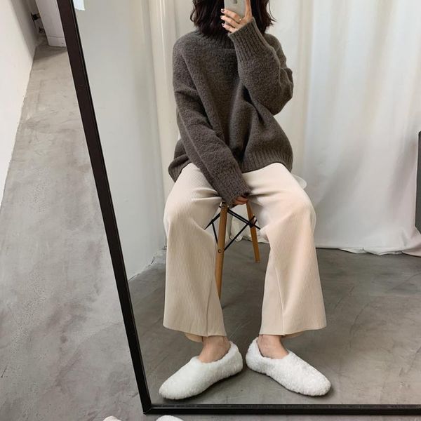 women's sweaters autumn and winter sweater casual solid color high neck long sleeve, White;black
women's sweaters autumn and winter sweater casual solid color high neck long sleeve, White;black