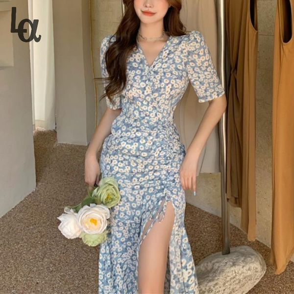 beach summer floral split party dresses women v-neck blue daisy french vintage dress short sleeve midi sundress 210519, Black;gray
beach summer floral split party dresses women v-neck blue daisy french vintage dress short sleeve midi sundress 210519, Black;gray