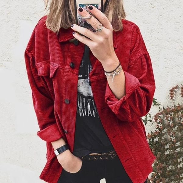 women's jackets harajuku corduroy women winter autumn coats loose overcoats female oversize cute solid clothing outerwear, Black;brown
women's jackets harajuku corduroy women winter autumn coats loose overcoats female oversize cute solid clothing outerwear, Black;brown