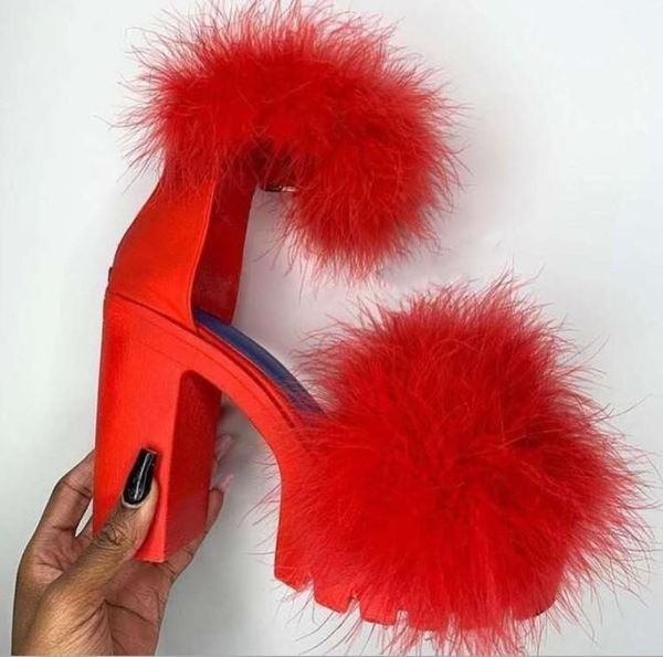 dress shoes summer women fluffy open toe ankle strap platform heels chunky block high heel sandals party wedding special, Black
dress shoes summer women fluffy open toe ankle strap platform heels chunky block high heel sandals party wedding special, Black